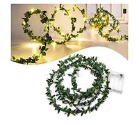 MEVZHH Couronnes de Noël Pour Porte D'Entrée 2M /3 M / 5M Feuille Verte Artificielle Guirlande Chaîne de Lumières A Mené Flexible Fil de Cuivre Feuille Artificielle Vigne Lumières Pour Fête de Mariage