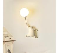 MEVZHH Créatif Dessin Animé Oursmurale Mignon Lune Résinemurale G9 Enfants Chambre Décor Mur Sconce Nordintérieurmurale de Bord de Lit/Beige/R