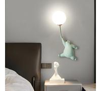 MEVZHH Créatif Dessin Animé Oursmurale Mignon Lune Résinemurale G9 Enfants Chambre Décor Mur Sconce Nordintérieurmurale de Bord de Lit/Vert/R