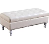 MEVZHH Cuir Tabouret de Stockage Canapé Tabouret Chambre À Coucher Boîte de Stockage Lit Extrême Tabouret Rectangle Magasin de Vêtements Longs Magasin de Chaussures Repos Tabouret Bancs de Stockage/Bl