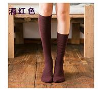 MEVZHH Dames Mode Femme Chaussettes Demeurer Longue Couleure Noir Genou Hautes Chaussettes/Bourgogne/E Taille