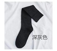 MEVZHH Dames Mode Femme Chaussettes Demeurer Longue Couleure Noir Genou Hautes Chaussettes/Gris Foncé/E Taille
