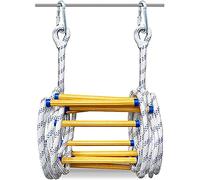 MEVZHH Échelle Douce Imperméable Au Feu Avec Moustiquettes, Escalier de Corde D'Urgence, Escalier de Sauvetage, Escalier de Corde, Escalier D'Incendie D'Urgence Grave/15M (49.2Ft)