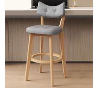 MEVZHH Ensemble de 2 Faux Cuir Chaises À Manger - Tabourets de Bar Rembourrés, Avec Dossier Et Jambes En Bois Comptoir Hauteur Pub Chaises Pour L'Île de Cuisine Et À La Maison Avec Repose-Pieds