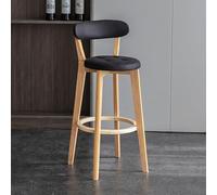 MEVZHH Ensemble de 2 Tabourets de Bar En Cuir, Repose-Pieds En Bois Massif Sans Bras Parfait Pour L'Île de Cuisine Salle À Manger Meubles de Maison Modernes