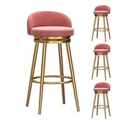 MEVZHH Ensemble de 3 Tabourets de Bar Pivotants En Velours Noir, Jambes Métalliques En Or de Rotation À 360 ° Style de Ferme 65 Cm de Hauteur Parfait Pour L'Île de Cuisine Et Le Bar Dutit Déjeuner/4Pc
