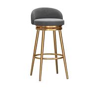 MEVZHH Ensemble de 3 Tabourets de Bar Pivotants En Velours Noir, Jambes Métalliques En Or de Rotation À 360 ° Style de Ferme 65 Cm de Hauteur Parfait Pour L'Île de Cuisine Et Le Bar Dutit Déjeuner/1Pc