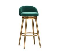 MEVZHH Ensemble de 3 Tabourets de Bar Pivotants En Velours Noir, Jambes Métalliques En Or de Rotation À 360 ° Style de Ferme 65 Cm de Hauteur Parfait Pour L'Île de Cuisine Et Le Bar Dutit Déjeuner/1Pc