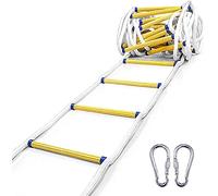 MEVZHH Escalier À Corde Douce Escalier À Corde Ignifuge, Escalier À Corde Escalier de Sauvetage D'Urgence Escalier À Corde de Sauvetage -50M, Escaliers de Sécurité Lourds Avec Mosquetons, Escaliers de