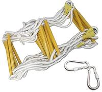 MEVZHH Escaliers, Corde D'Échelle Douce Escaescaescaescaescalier de Corde D'Urgence Avec 2 Crochets Escalier de Corde de Climrescue Escalier de Construction Portable Extérieur/Blanc / 11M / 36Ft / B
