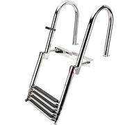 MEVZHH Escaliers de Bateau de Dock, Échelle de Bateau D'Embarquement Pliable À 4 Étapes Avec Railings, Échelle de Bateau de Chute Marine Télescopen Acier Inoxydable Pour Piscine/Dock