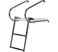 MEVZHH Escaliers de Bateau de Dock,Escalier de Bateau D'Extension Pliable À 2 Étapes Avec Plate-Forme, Escalier de Bateau de Chute Marine Télescopen Acier Inoxydable,Pour Yacht Marin/Piscine