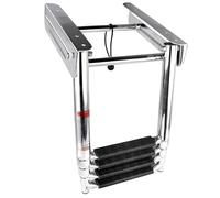 MEVZHH Escaliers, Dock Bateau Escalier D'Embarquement 4 Étapes, Escalier Ponton Télescopen Acier Inoxydable Lourd, Pont Pliant Pour Les Bateaux, Yachts, Piscines - 440Lbs Capacité