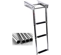 MEVZHH Escaliers, Escalier de Bateau de Dock Pliant Escalier de Ponton À 3/4 Étapes, Acier Inoxydable Sous Plateforme Plongée Coulissante Capacité 330Lbs Pour Yacht Marin/Piscine ()