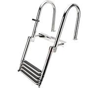 MEVZHH Escaliers, Escalier de Bateau D'Embarquement Pliant À 4 Étapes Avec Barres de Main, Chute Marine de En Acier Inoxydable Pour Piscine/Ponton D'Entréeère