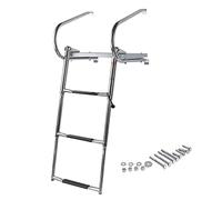 MEVZHH Escaliers, Escalier de Bateau Ponton Sous Pont Avec Plateforme En Fibre de Verre Et Kits Complets, Télescoppliable Pour Bateau Basse, Piscine de Pêche (3Step)