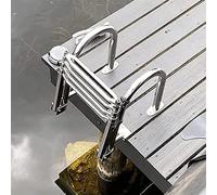 MEVZHH Escaliers,Gnade Main Rail de Sécurité Saisie Rail Télescopiqueère Entrée Escalier de Bateau Avec Barreau Intérieur, 4 Étapes, Pliant Plateforme Supérieure Inoxydable Escalier Ponton Pour Dock /
