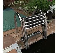 MEVZHH Escaliers, Kit de Corridor de Sécurité de Piscine Escalier de Bateau Télescopd'Entréeère Avec Corridor Intérieur, 4 Étapes, Escalier de Ponton de Plateforme Supérieure Pliable Pour Piscine/Ma