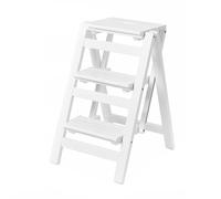 MEVZHH Escaliers,Ladder Escalier Adultes Étatabouret En Bois Avec 330 Lb, Étapliable À 3Ux, Escaliers En Boiss, Escalier Pliable de Stockage de Sécurité, Pour Étagère À L'Échelle, Chaise Assise / 4/2