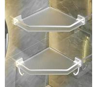 MEVZHH Étagère de Douche D'Angle - Mur Imperméable Pour Vanité de Salle Den Et Cuisine - Solution Polyvalente de Stockage D'Angle Étagères Économisant de L'Espace Pour Accès Facile/Blanc/2 Couches