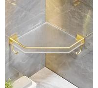 MEVZHH Étagère de Douche D'Angle - Mur Imperméable Pour Vanité de Salle Den Et Cuisine - Solution Polyvalente de Stockage D'Angle Étagères Économisant de L'Espace Pour Accès Facile/Doré/2