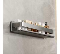 MEVZHH Étagères Flottantes, Étagère de Douche Montée Sur Le Mur Adhésif Sans Forage Stockage de Salle Den En Acier Inoxydable Bathroom Nizer 40Cm Black Shower Caddy Pour Des Solutions Économisant de L