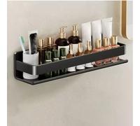 MEVZHH Étagères Flottantes, Étagère de Douche Montée Sur Le Mur Adhésif Sans Forage Stockage de Salle Den En Acier Inoxydable Bathroom Nizer 40Cm Black Shower Caddy Pour Des Solutions Économisant de L