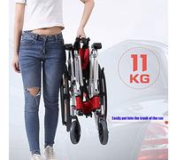 MEVZHH Fauteuil Roulant Mobile de Transport Léger Manuel Pour Adultes Avec Pédale Pliable Rétractable, Fauteuil Roulant Mobile de Transport Léger En Alumipliable Avec Freins D'Accompagnateur Pour Pos/