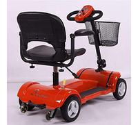 MEVZHH Fauteuils Roulants, Fauteuil Roulant Électrpliable Léger, Avec Dossier Inclinable Et Double Moteur Puissant Transport Portable Pour Mobilité Handicapée Etrsonnes Âgées/Rouge