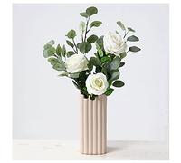 MEVZHH Fleurs Artificielles, Fausses Fleurs Décoration de Vase En Céramde Rose Rétro Fleur Artificielle Fleur de Soie Chambre À Coucher Salon Table À Manger Arrangement de Fleurs de Mariage Décoration