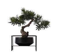 MEVZHH Fleurs Artificielles, Plantes Artificielles Arbre Artificiel Accueille Pin Podocarpus Bonsai Fausse Plante Vert Potted Hotel Fenêtre Paysage Sec Zen Ornaments Arbre de Simulation