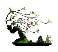 MEVZHH Fleurs Artificielles Plantes Artificielles Décoration Pour Bureau À Domicile Bonsaï Artificiel En Pin Décoration de Bureau Cadeau Plante Artificielle En Pot Pierre de Montagne Sculptée Artifici