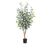MEVZHH Fleurs Artificielles, Plantes Artificielles Élégant Simulation D'Arbre D'Eucalyptus, 120 Cm Plante Verte Artificielle Plantes En Pot, À La Fois À L'Intérieur Et À L'Extérieur, Deux Couleurs Son