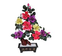 MEVZHH Fleurs Artificielles, Plantes Artificielles Tabletop Bonsaï Arbre Avec Jade Stfleur Arbre D'Argent Artificia Fleur Jade Bonsaï Pour Home Office Décor (8 Fleurs de Piône) Arbre de Simulation