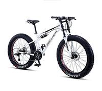 MEVZHH Hommes Femmes Graisse Pneu Vélo de Montagne 4 Pouces Larges Pneus Tout Terrain 24 Pouces Roues Acier Au Carb7/21/24/27/30 Vitessepension Complète Vélo de Montagne Adultes Adolescents Rouge 30 V