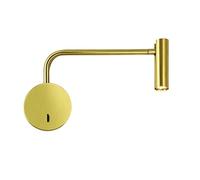 MEVZHH Lamde Lecture de Tête Avec Commutateur, Fixture D'Éclairage Réglable Rotatif Sconce, Spotlight Daylights Murales de Bras Oscillants Industriels Métalliques, Pour Chambre À Coucher/Laiton Brossé