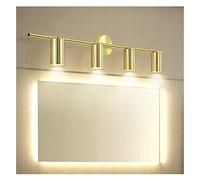 MEVZHH Lampes Miroir Den,Simples 100Cm Miroir Lumières Avant,Américain Créatif Postmoderne Maison Dorée Salle Den Chambre À Coucher Dresser Maquillage 4 Têtesmurale Dorée/Lumière Chaude