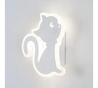 MEVZHH Lampes Murales, 12W A Mené Lamurale Pour La Chambre Des Enfants - Créatif Dessin Animé Chat En Forme de Lumières, Décoration Moderne Mur Mount Sconce Pour La Crèche, Garçon/Fille/Princesse Cham