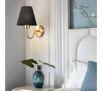 MEVZHH Lampes Murales, E27Murale Cou D'Oie Intérieurmurale Noir Tissu Ombre Métalde Bord de Litmuralede Nuit Pour La Chambre À Coucher, Couloir, Salon, Étude, Hôtel Or