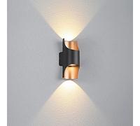 MEVZHH Lampes Murales, Extérieur Noir Et Intérieur Ormurale Extérieure Ip65 Scellée Et Imperméablemurale Len 10W Double Tête Lumière Mur Sconceère Cour Porte Avant Éclairage de Cour/Lumière Froide