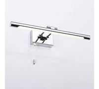 MEVZHH Lampes Murales,Led 8W / 9W Lumières de Miroir de Salle Den,Murale de Cabinet de Vanité Chromé Avec Cordon de Traction/6000K/60 Cm