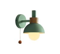 MEVZHH Lampes Murales, Lumière Murale Moderne Nord- Élégante Ombre En Métal Sconce Avec Chaîne de Traction - Élégantede Bord de Lit Pour La Chambre, Le Salon Et La Salle Dens Décor (Blanc)/Vert