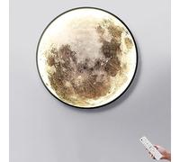 MEVZHH Lampes Murales, Lune A Mené La Lumière Murale Chambre D'Enfantmurale Avec Télécommande, Ronde Lunepe-3D Conceptionde Bord de Lit, 3000K-6000K, Intérieur Décorer Plafondmurale Pour Chambre À Cou