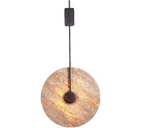 MEVZHH Lampes Murales, Mi-Siècle Moderne En Laiton Wall Sconce - Ronmurale Câblée Avec Travertine Jaune de Style Japonais Créatif Pour Le Salon, La Chambre, L'Éclairage de Côté Lit - Finition Noire Él