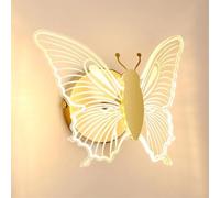 MEVZHH Lampes Murales, Modern Led Wall Sconce, Led Wall Light À L'Intérieur, Acrylic Butterfly Wallp Pour Chambre Salon Bureau Restaurant Corridor, 3 Couleurs Temp Réglable