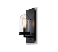 MEVZHH Lampes Murales, Mur Sconce Métal Avec Cloche Verre Ombre, Fermepes Murales Chambre À Coucher Intérieurede Bord de Lit E27 Ampoules Industrielles Mur Lmaps Pour Salon Couloir Escalier