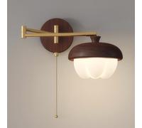 MEVZHH Lampes Murales,Murale Intérieure A Mené 12W 3 Couleur Température Antbois Regardmurale Avec Commutateur 360 ° Éclairage Mural Réglable Maison de Campagne Bras Tournantde Côté Lit Pour Chambre S