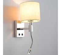 MEVZHH Lampes Murales,Murale Intérieure, Sconce Murale Moderne Avec Ombre de Tissu de Lin, Lumière de Lecture Menée, Lumière Murale Rustavec Commutateur, Appareil Mural Pour Salle Dens, Chambre À Couc