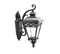 MEVZHH Lampes Murales, Noir Simple Mur Monté Lanterne À L'Humidité Et Imperméable Extérieur Mur Sconce Verre À Grains D'Eau Ombre-Lampemurale Cour Porte Avant Garage Éclairage