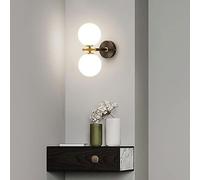 MEVZHH Lampes Murales, White Glass Ball Wall Sconce - Élégantemurale Intérieure Avec Corps Entièrement En Cuivre Pour La Chambre À Coucher, Le Salon, Le Couloir, L'Escalier Et L'Éclairage Du Balcon./C